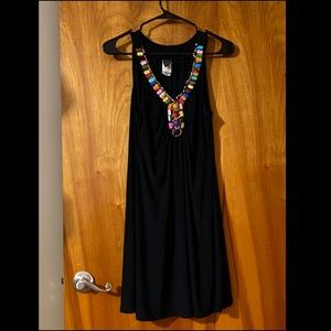 Wrapper L Beaded Scoop Neck Dress